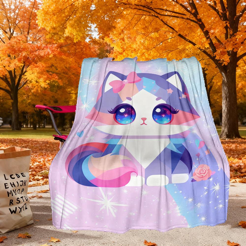 Cat Galaxy Outdoor Flannel Blankets, Outdoor Travel, Home Blankets, Fan Gifts,Suitable for All Seasons, Christmas Gifts. R1127170