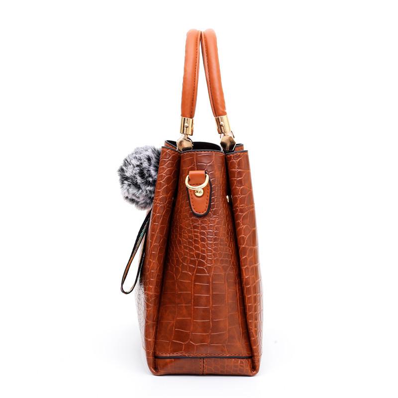 4 шт./компл. женская кожаная сумка в стиле ретро со змеиным узором, сумка на плечо, большая вместимость, набор из четырех предметов, косые сумки с украшением из подвески