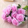Artificial Rose Bouquet Fake Rose Flower Red White Rose Eternal Roses Bouquets Vases Home Decor Wedding Valentine's Day Gift DIY