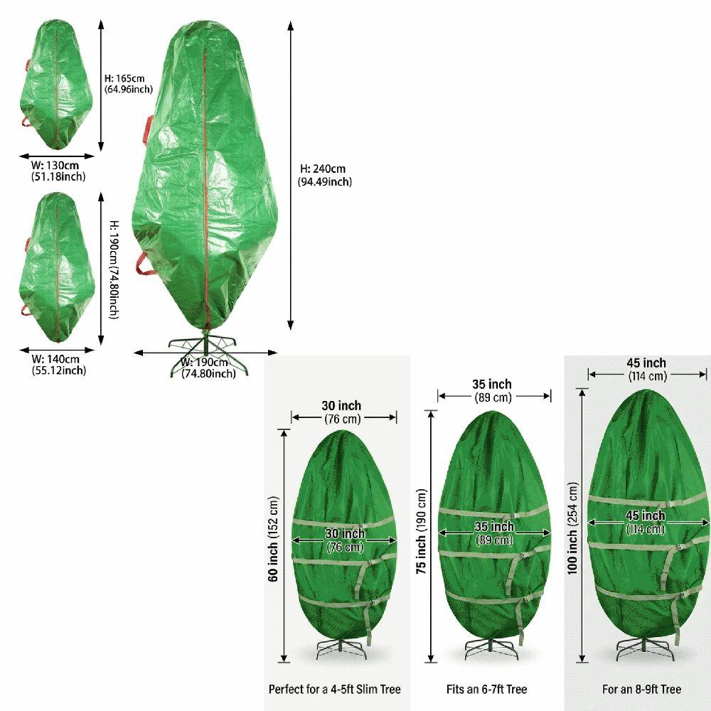 Waterproof Christmas Tree Storage Bag Heavy Duty Dustproof Christmas Tree Cover Smooth Zipper Oxford Cloth