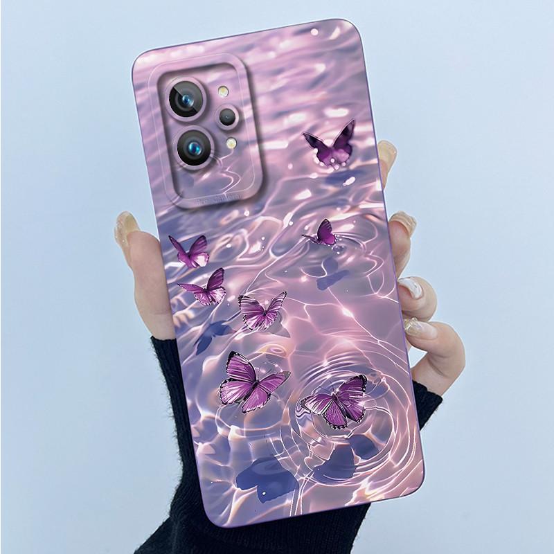 Case For Realme GT 2 Pro 5G RMX3301 Cover For OPPO Realme GT2 Pro Case Simplicity flower Soft Silicone Shockproof Phone Funda