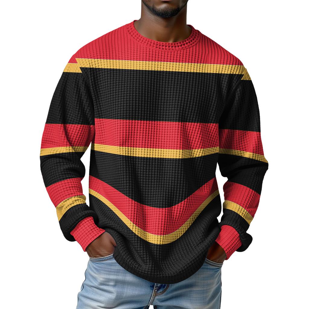 Мужской трикотажный повседневный пуловер с воротником - Длинный рукав для ежедневной носки