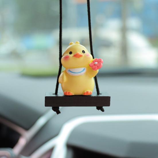 Подвеска для зеркала заднего вида, пара уток, подвесное украшение, легко повесить, очаровательный внешний вид, подвесное украшение для салона автомобиля