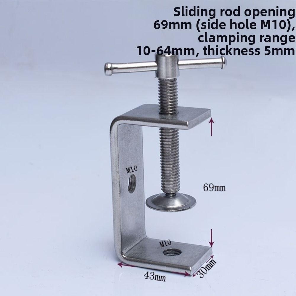 Sliding RodType Square Clamp 304 Stainless Steel Fixed Holder Clip C-clamp Hardware Fasteners