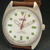 HAND-WINDING VINTAGE SWISS MENS REFURBISHED WHITE COLOR DIAL WATCH A438523-2 R131a-a438523