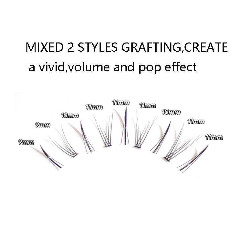 Needed Eyelashes Extension Natural Long Premade Volume Fan Eyelashes A Shape&Volume Cluster Mixed