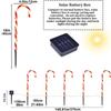5 In 1 Christmas Candy Cane Lights Outdoor Solar Landscape Lamps Christmas Solar Stake Lights For Garden Lawn Yard Christmas Decoration