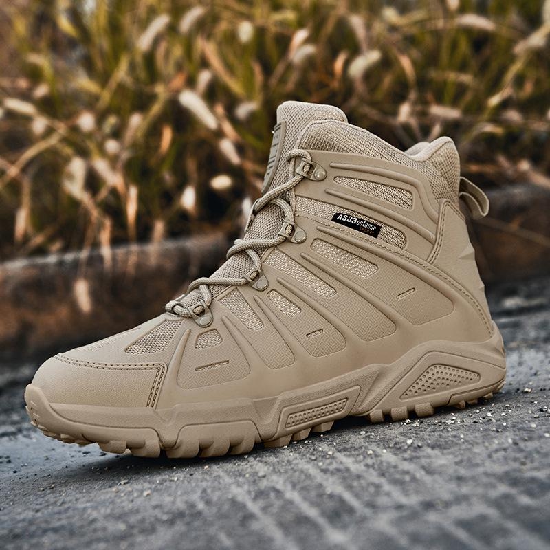 Large Size Youth Medium and High Top Desert Boots Field Training Boots Outdoor Mountaineering Boots Hiking Boots Men's Shoes