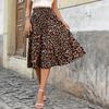 Leopard Print A Line Skirt Simple Slim Fit Fashion Skirt