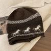 Fair Island retro Year of the Horse cold hat big head circumference women's wool hat warm curled heap hat autumn and winter hat