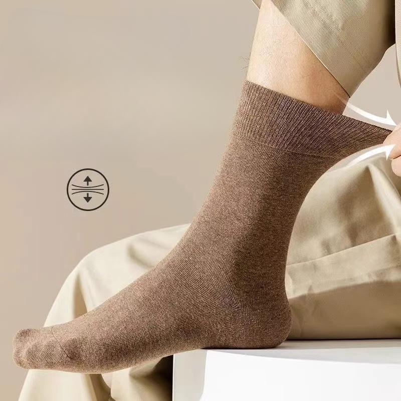 Универсальные однотонные носки средней длины, японские повседневные дышащие ворсовые носки, удобные
