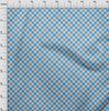 oneOone Cotton Flex Medium Blue Fabric Check Fabric For Sewing Printed Craft Fabric By The Yard 40 Inch