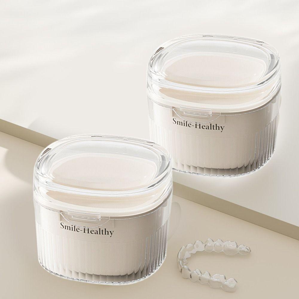 No-Leak Braces Storage Box Plastic Fake Teeth Case Practical Retainer Cleaning Case Travel