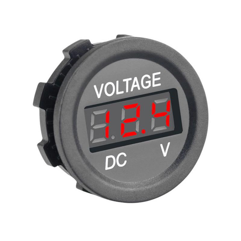 Измеритель напряжения с круглым цифровым дисплеем, вольтметр, модификация измерения, детали для мониторинга автомобилей/мотоциклов