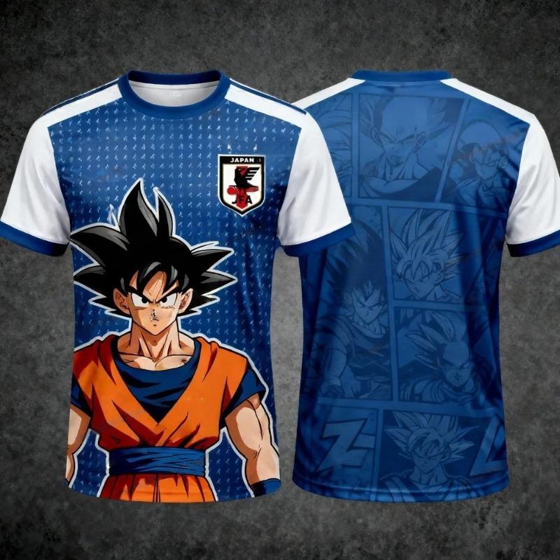 Летняя футболка 2026 года в стиле Dragon Ball Retro, Высококачественный хлопок, Мужская, Оверсайз, С принтом Сон Гоку, Унисекс, Детская, Повседневная рубашка.