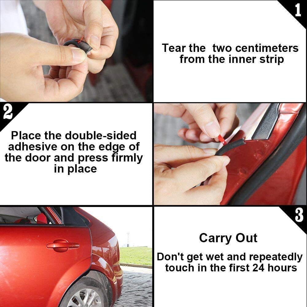 CTRICALVER Car Door Edge Protector, 5M Car Edge Trim Seal Protector U Shape Car Protection Door Edge Guard Fit Most Cars (Transparent)