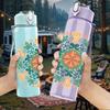 1PC Soft Tone Mandala Pattern 750ml Color Plastic Sports Water Bottle Leakproof Flip Straw Lid Suitable for Sports Office Home Use