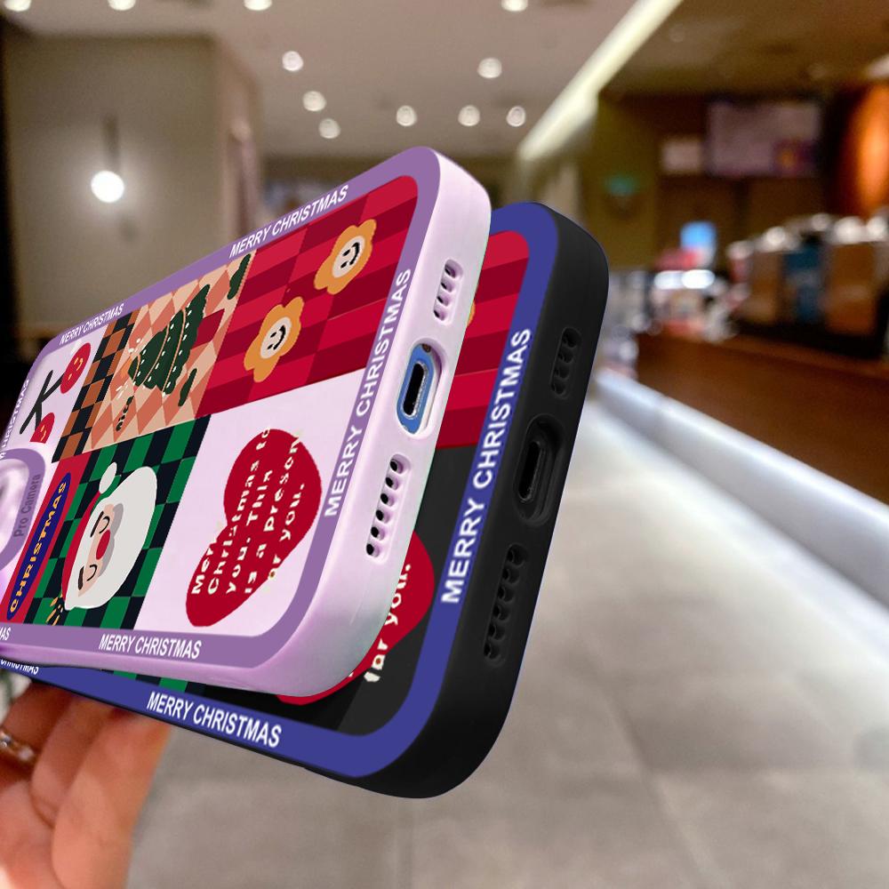 Для iPhone 16 15 14 Pro Max Redmi Note 13 12 Pro Samsung S25 S24 Ultra A13 A14 A15 A16 Полный защитный объектив Мягкий силиконовый чехол с рождественским узором