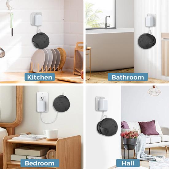 Wall Mount Holder for Echo Dot 4/5 Generation Bracket Space Saving Stand with Cord Management Angle Adjustment Speaker Bracket