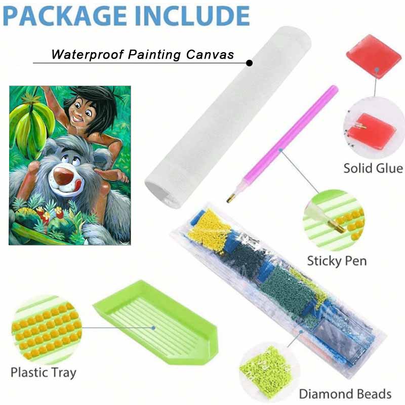 Disney diamond painting full diamonds 5D Baloo Mowgli diamond art home decor creative handicrafts
