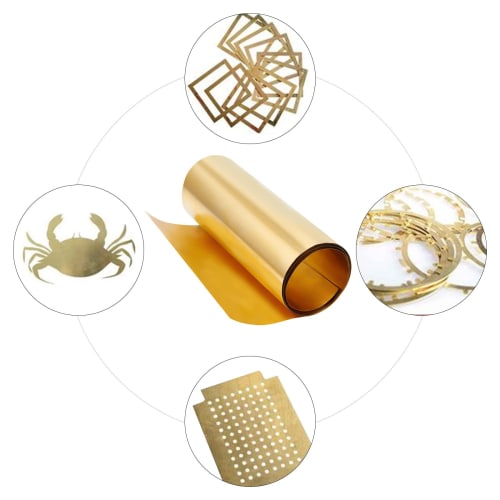 OLYCRAFT Pure Copper Sheet, Brass Sheet, 200*0.1mm, Roll, Metal Foil Plate, for DIY Projects, Brass Copper Plate, Crafts, and Enamel Copper Repair