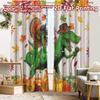2pcs, 2D FLAT PRINTING Curtains (Without Rod) DinoJam Thanksgiving Holiday Halloween Christmas Printed Curtains Semi-Sheer