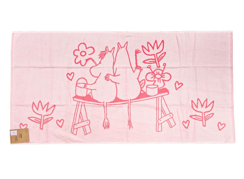 Arabia Bath 70cm X Moomin Scandinavian Finland Towel, 140cm, Love, Pink, 1072617, Style, [Product]