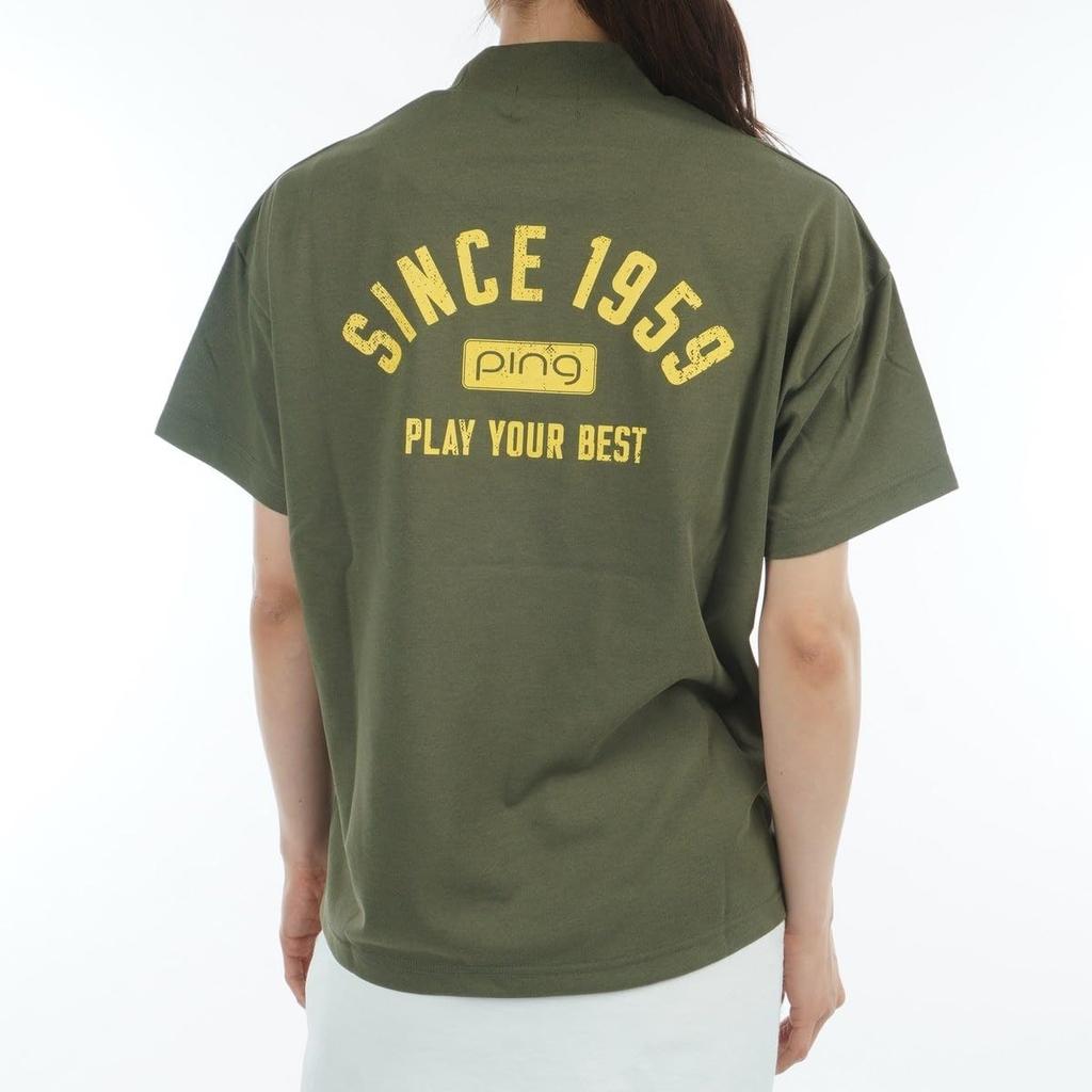 Женская футболка с коротким рукавом и высоким воротом от Ping Apparel (Логотип бренда) / Гольф / 622-5167306 180_Хаки S