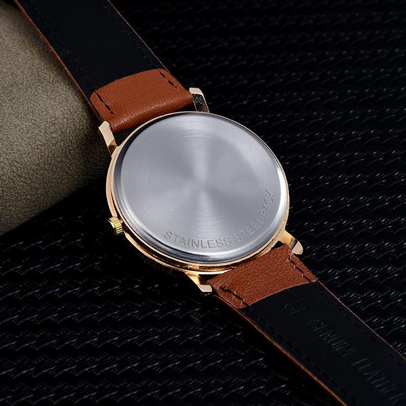 Simple Arabic Numerals Women Watch Unisex Casual Leather Belt Quartz Watch Fashion Men Wristwatch Clock Gift Relogio Feminino
