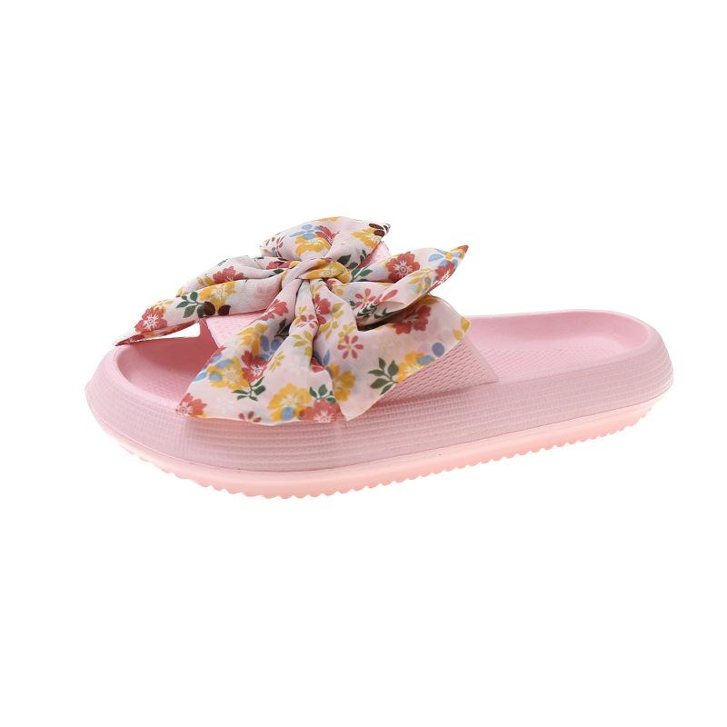 Модные женские тапочки, однотонные сандалии, летняя женская обувь, большие размеры, тапочки с узлом-бабочкой, женские шлепанцы, уличная пляжная нескользящая обувь