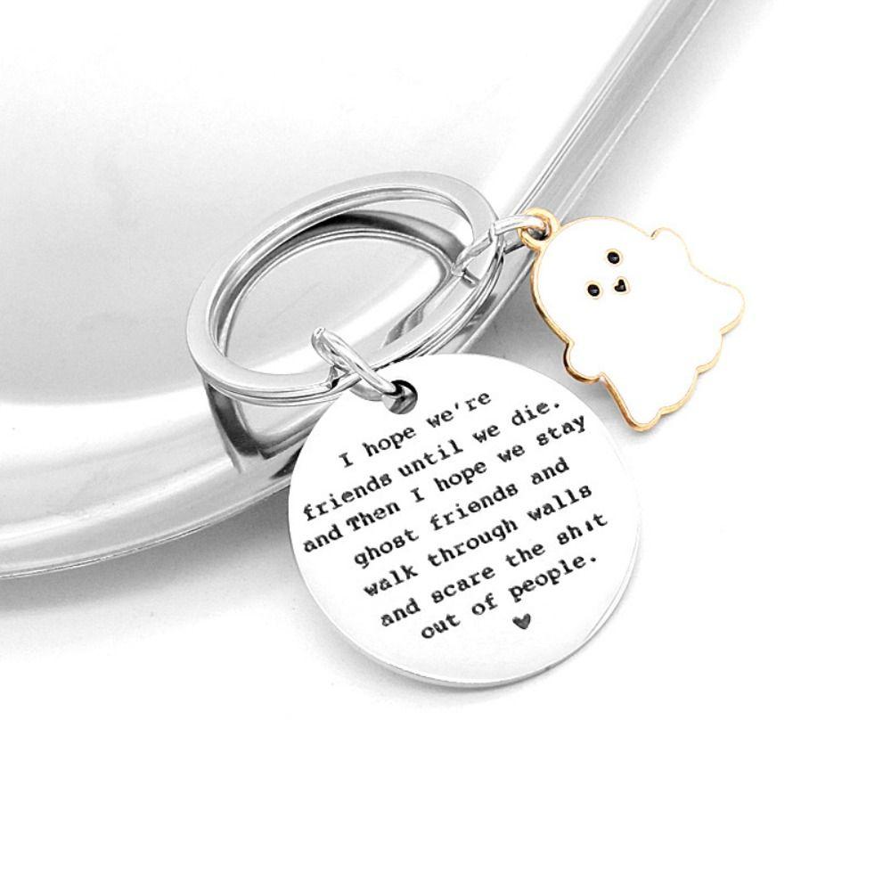 I Hope We're Friends Ghost Key Rings Ghost Skull Keyring Halloween Ghost Keychain  Women
