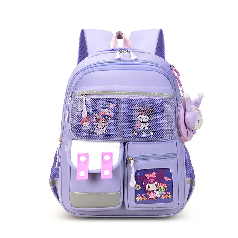 Large Capacity Primary School Schoolbag Cartoon Animation With Pendant Boys And Girls Backpack Cute Children'S Backpack Tide