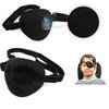 New Design Medical Use Concave Eye Patch Groove Washable Eyeshades Adjustable Strap Health Care Black Color