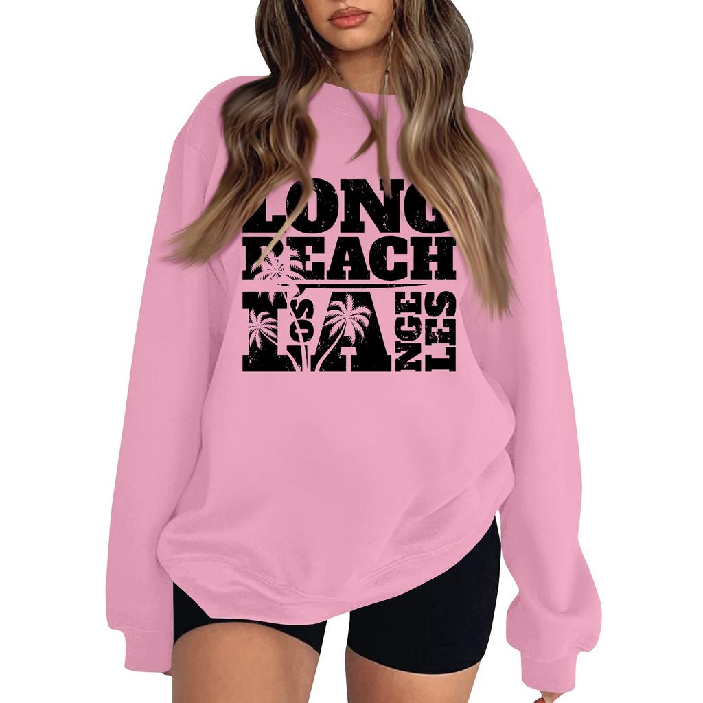 Женская повседневная модная блузка с длинным рукавом и круглым вырезом с принтом и пуловером