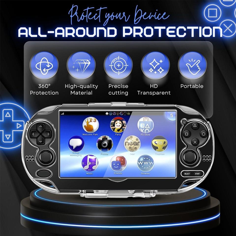 Прозрачный кристальный жесткий чехол для портативной консоли PS Vita 1000, прозрачная защитная полная накладка для Sony PSV 1000, игровые аксессуары