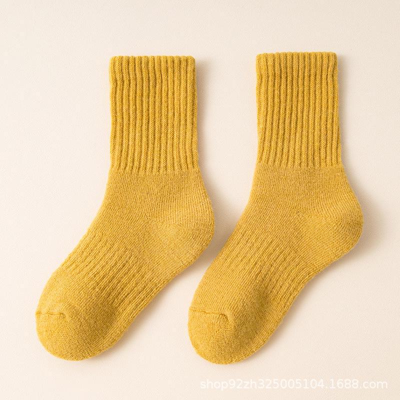 Детские толстые шерстяные носки — теплые, с бархатной подкладкой, для осени и зимы, подходят для мальчиков и девочек
