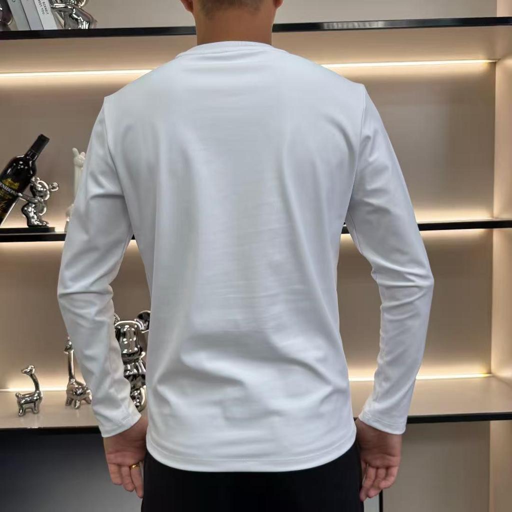 Мужская спортивная футболка с длинным рукавом и круглым вырезом, быстросохнущая, на весну и осень, приятная к коже и удобная