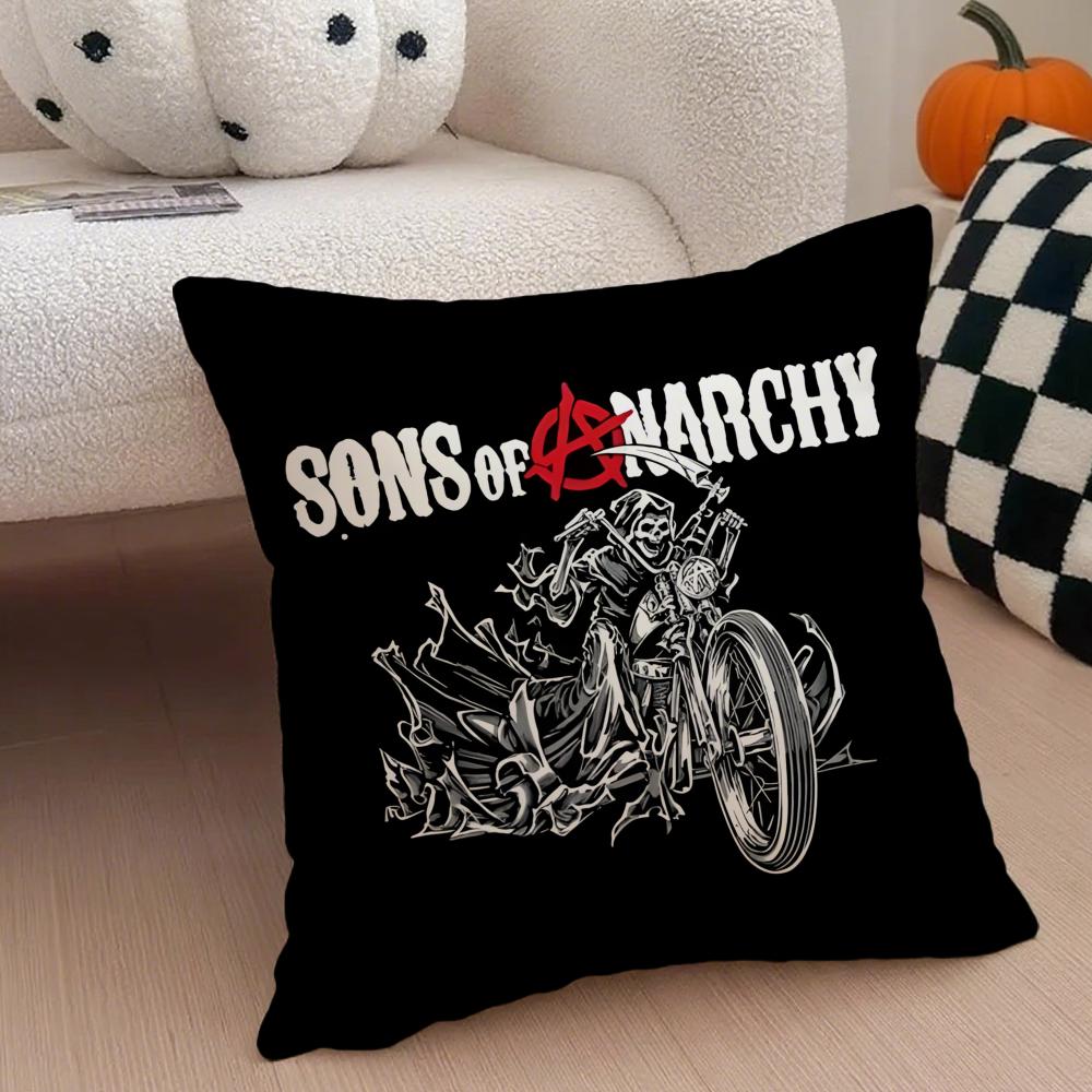 American Biker Drama SSons of Anarchy Cushion Cover Throw Pillow Cover Hidden Button Durable Polyester Chair Cushion