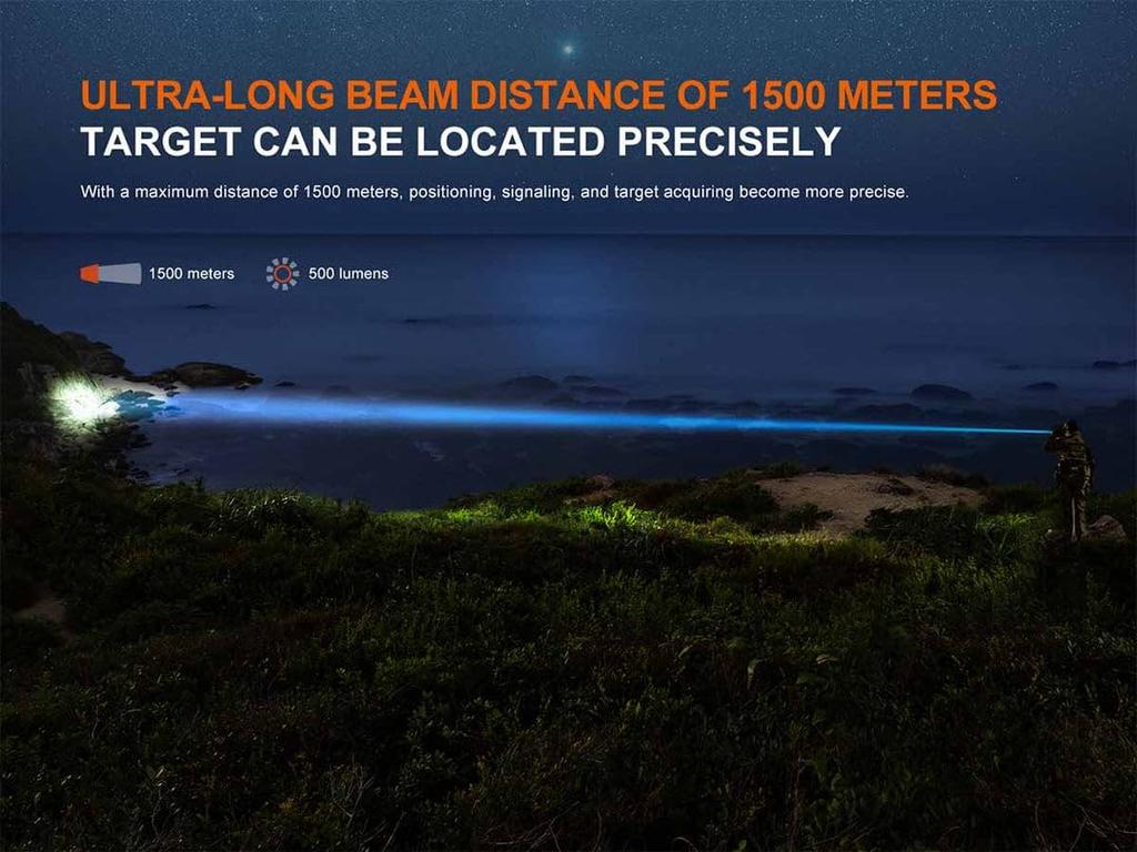 Fenix TK30R Maximum Beam Distance IP68 Waterproof and Class 1 Laser Flashlight, LEP, 1500m, Dustproof, USB-C Rechargeable,