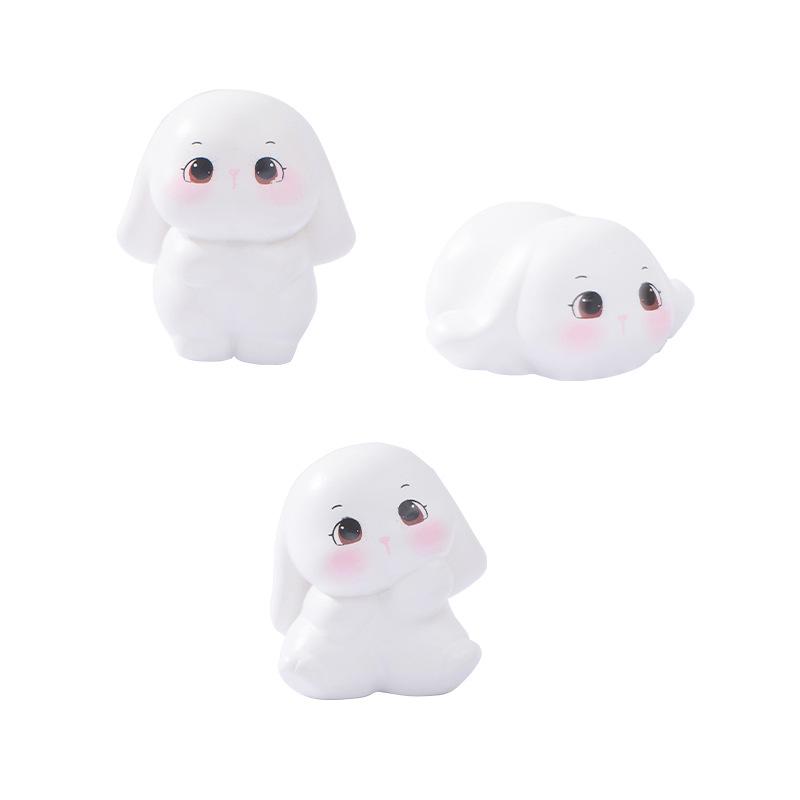 Микро-ландшафтное украшение, милый кролик, фигурка животного, ручная работа из смолы, украшение для рабочего стола, автомобиля