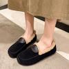 CRLAYDK Winter Women's Soft Faux Fur Lining Moccasins Suede House Warm Indoor Outdoor Loafers Slip On Ladies Work Flat Shoes