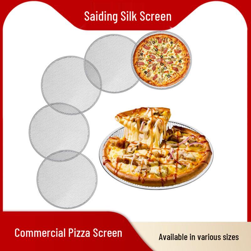 Thick Round Aluminum Pizza Pan Mesh, 8-20 Inch, for Commercial & Household Baking.