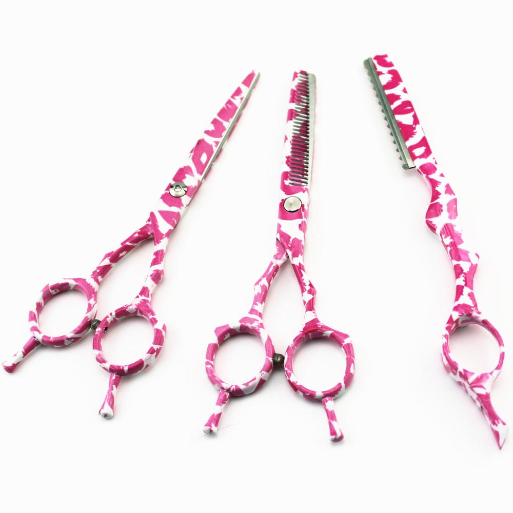 Ножницы для волос Steel 4 Kit 5.5 '' Pink Ceramics Hair Scissors Haircut Thinning Barber Cutting Shears Hairdresser Scissors
