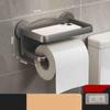 Double Layer Wall Mounted Toilet Paper Holder Phone Rack Roll Paper Holder Towel Hanger Hanging Organizer Bathroom