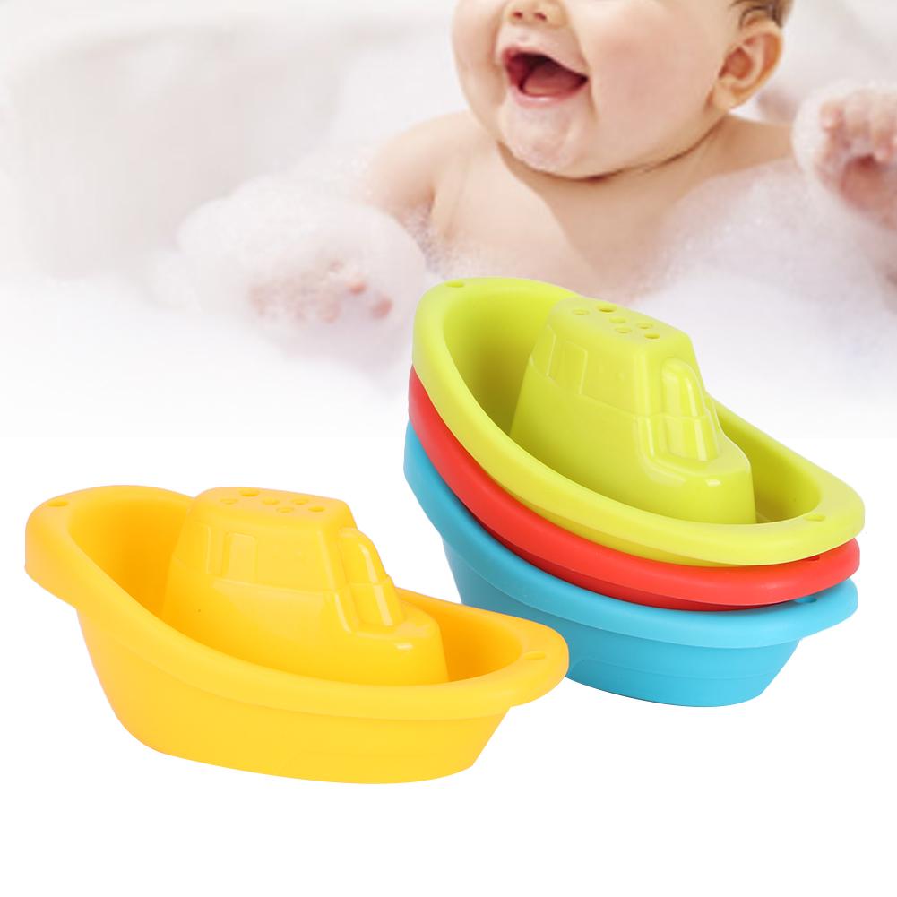 4pcs Bathroom Floating-Ship Toy Children Bath Swimming Playing Boat Fun Educational Toy(Floating