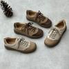 Handmade Genuine Leather Lace Up Casual Soft Soled Shoes Mixed Colors Women's Flat Shoes