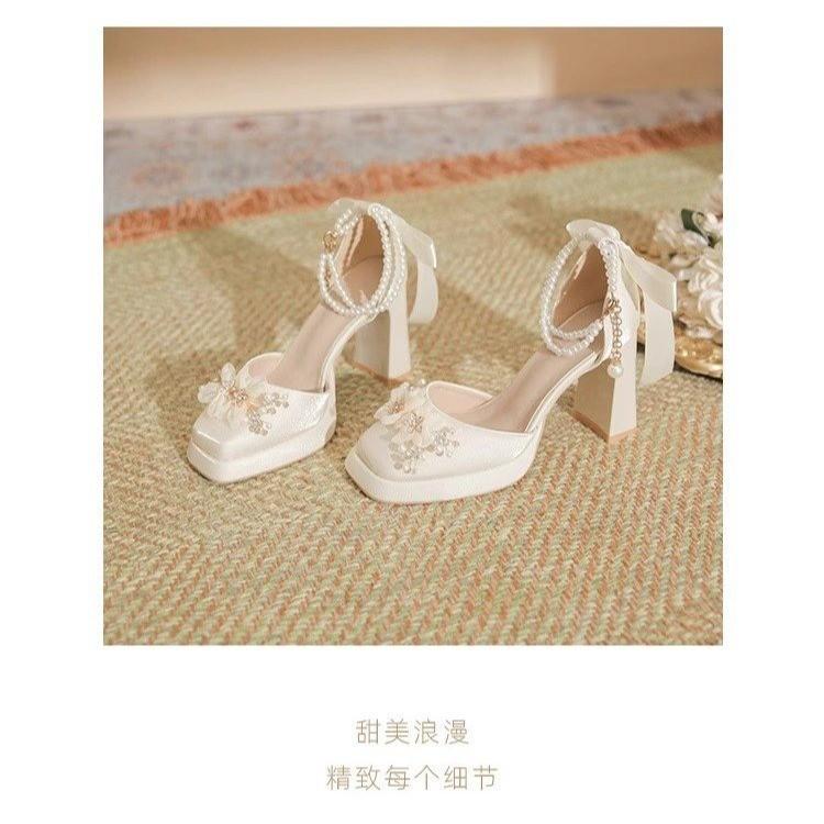 Модные Девочки Высокие Каблуки Детские Принцесса Сандалии Дамская Платформа Бант Кружево Мэри Джейн Лолита Туфли Женские Вечерние Высокие Каблуки Женские Туфли-Лодочки