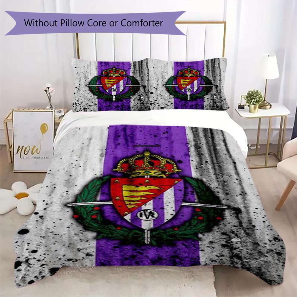 Real Valladolid Pattern Bedding uilt Set uilt Cover Pillowcase Home Decoration Birthday Gift (1 * duvet cover + 2 * pillowcase without core)
