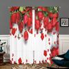 2 шт., шторы с красными розами -30% затемнения - подходят для гостиной, спальни, украшения дома на День святого Валентина