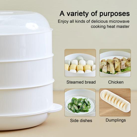 Пароварка для микроволновой печи, термостойкая, антипригарная, 3 вида, практичная, большая емкость, посуда для готовки, бытовые принадлежности